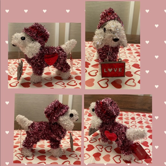 Valentine's Day Tinsel Decor Set of 5: Gnome, Sloth, Dog, Unicorn & Dinosaur - Picture 8 of 12